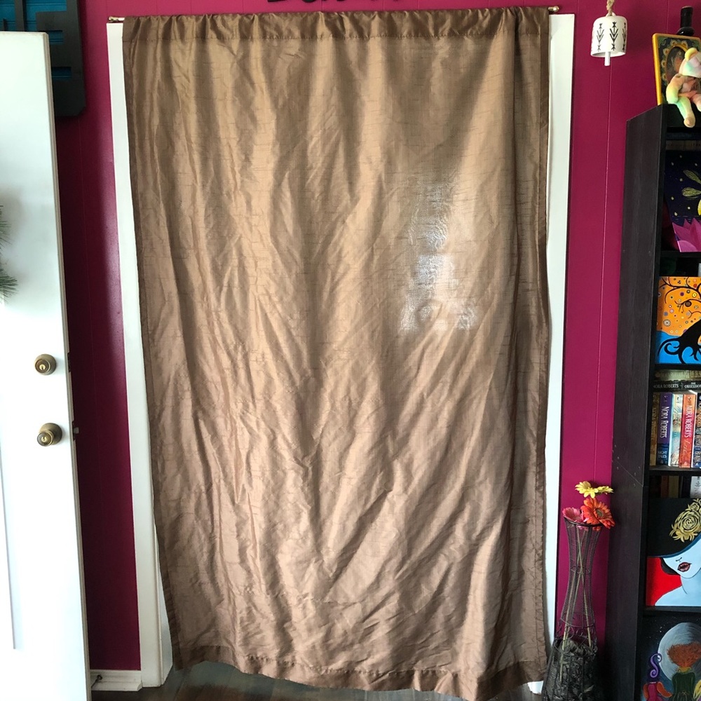 Single Brown Lined Curtain Panel